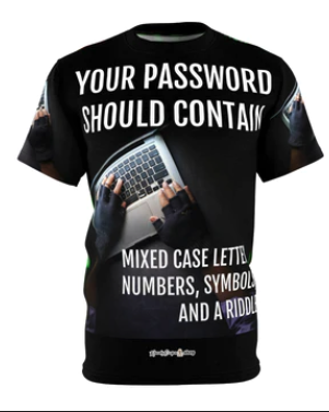 Complex Passwords T-shirt, Unisex AOP